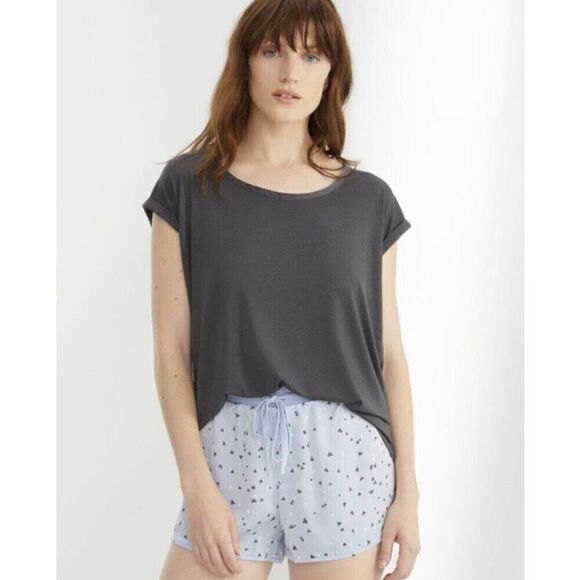 BARE NECESSITIES - NWT-L Sz M Rise & Shine Printed Satin Shorts/Floating Hearts - Picture 2 of 11